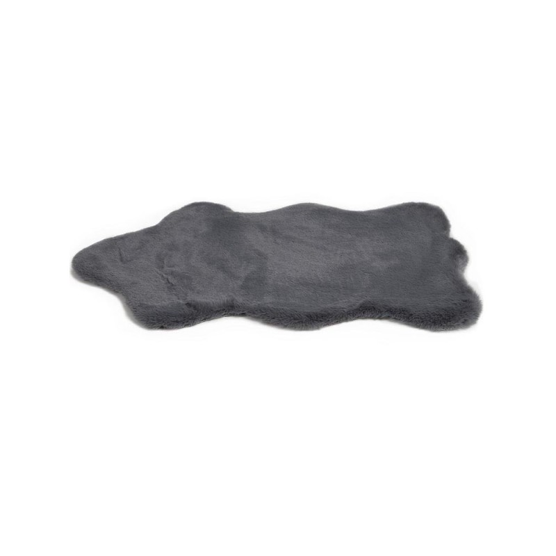 Еко кожа килим с къс косъм в цвят антрацит 55x80см.-2