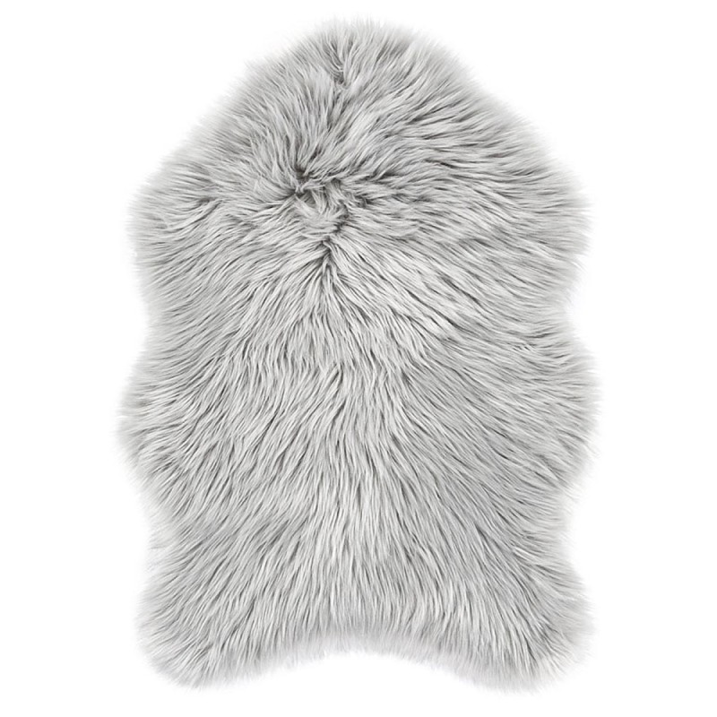 Еко кожа килимче с дълъг косъм в сив цвят 55x80см.-2