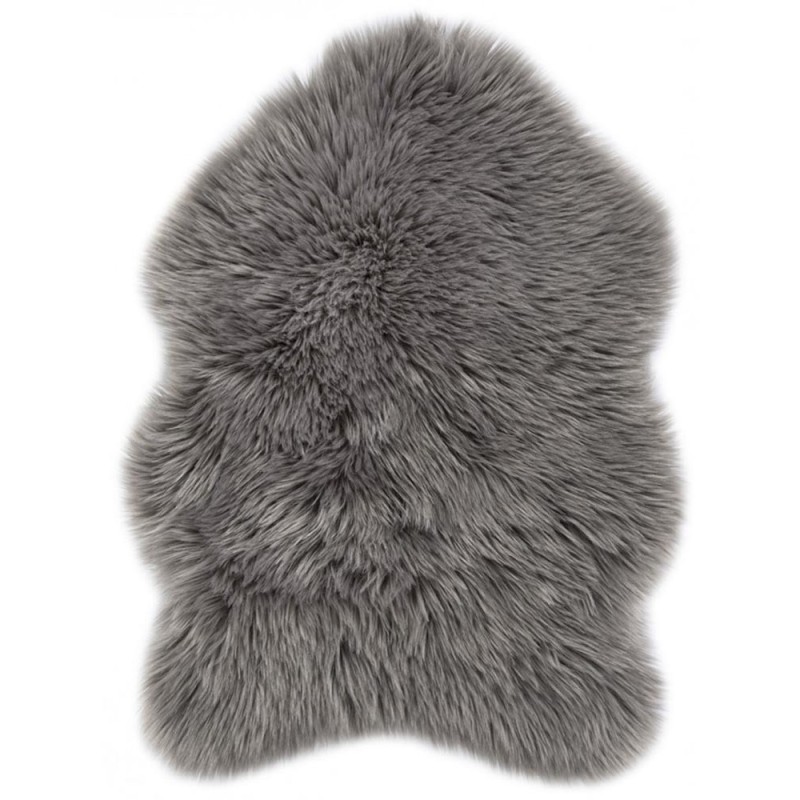 Дългокосместо килимче от еко кожа в цвят таупе 55x80см.-2