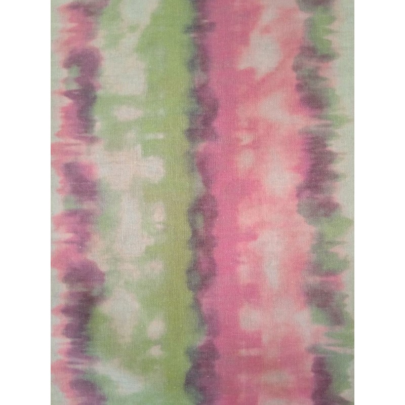 Плътна завесас райета в розов и светло зелен цвят-2