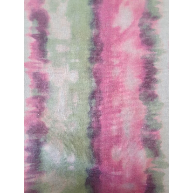 Плътна завесас райета в розов и светло зелен цвят-3