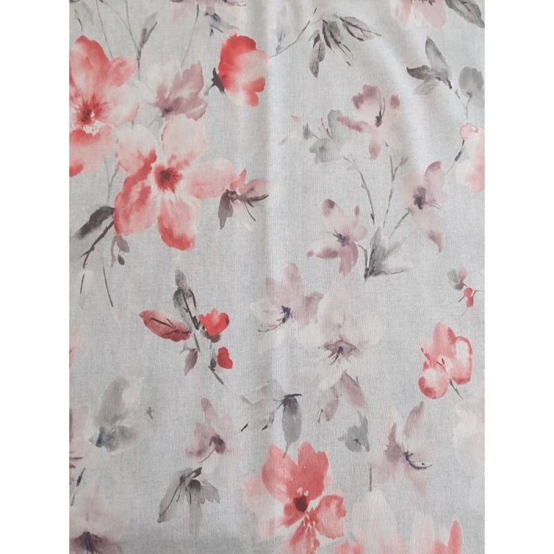 Плат за завеса с кичести цветя в прасковен и пепел от рози цвят-3