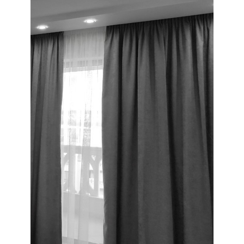 Плътна завеса в графитен цвят-2