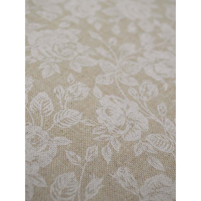 Покривка за маса с тефлоново покритие в бежов цвят на малки по-светли розички-2