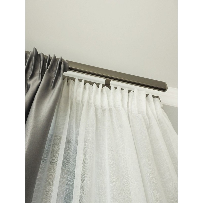 Готово перде от изчистена материя в слонова кост 6x2.50м.-3