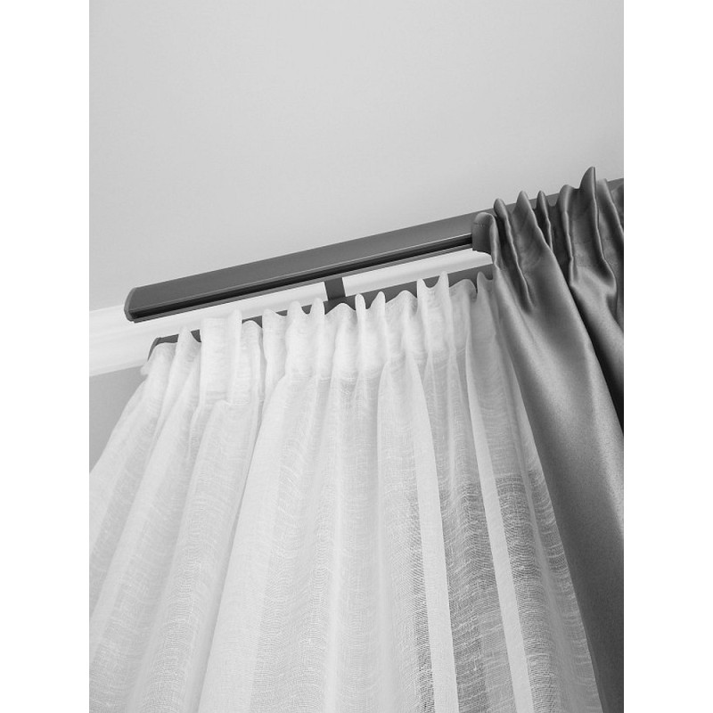 Готово перде с ленена текстура в бял цвят 6.00x2.50м.-5