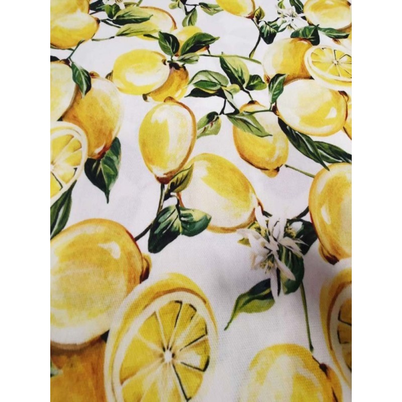 Плат за плътно перде с шарка от ярки лимони-2