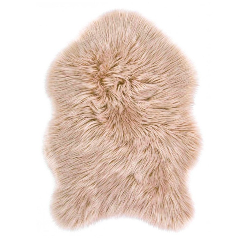 Kилимче от еко кожа с дълъг косъм в розов цвят 55x80см.-2