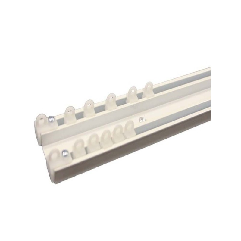 Алуминиев двуканален бял корниз-2