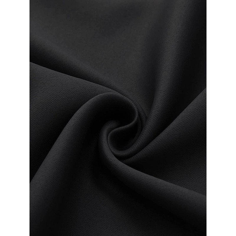 Готова плътна мека завеса в черен цвят-3