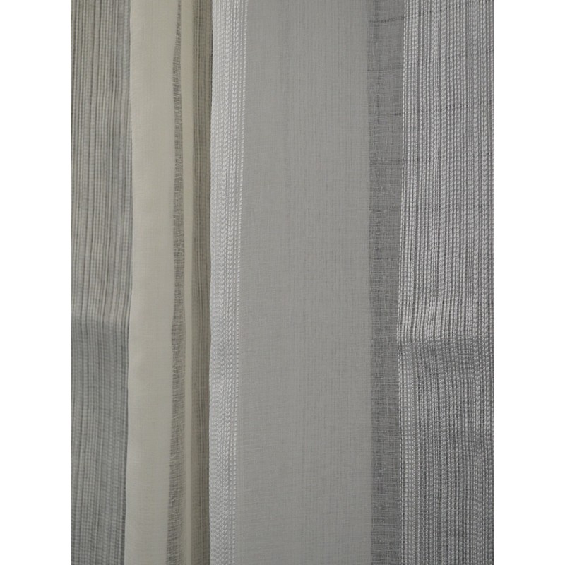 Тънко прозрачно перде с вертикални линии в бял цвят-4