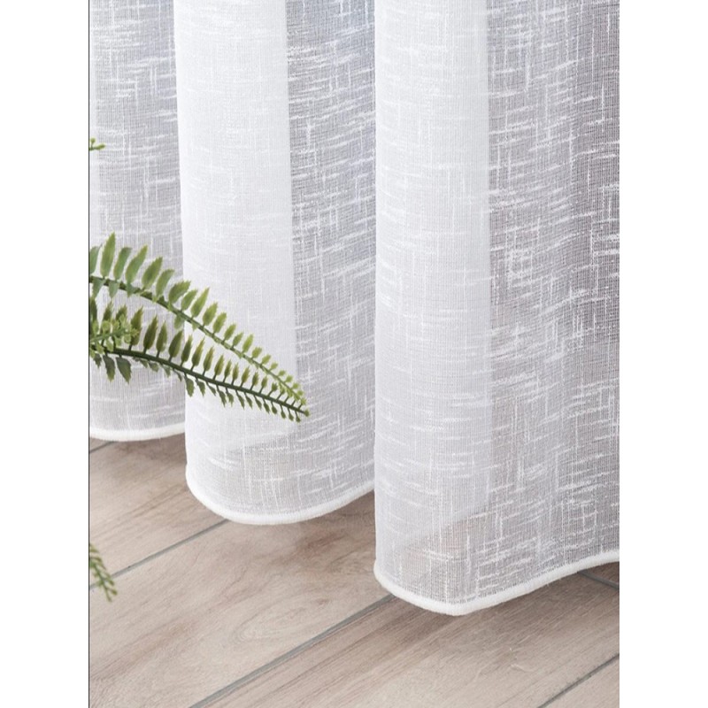 Готово перде с ленена текстура в бял цвят 6.00x2.50м.-2