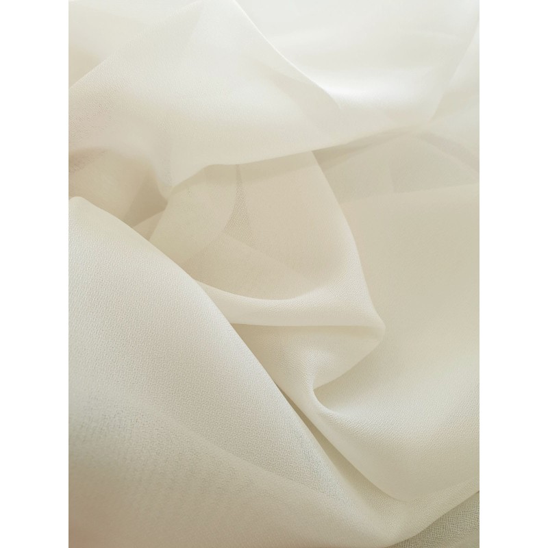 Прозрачна матирана органза в цвят слонова кост-2