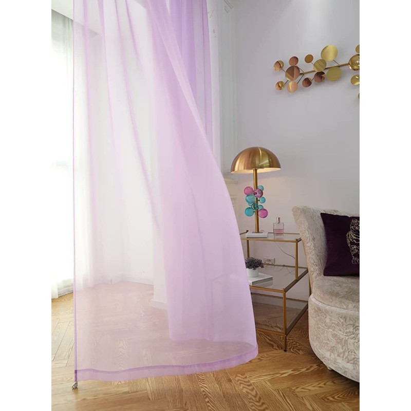 Прозрачен плат от воал в светло лилав цвят-3