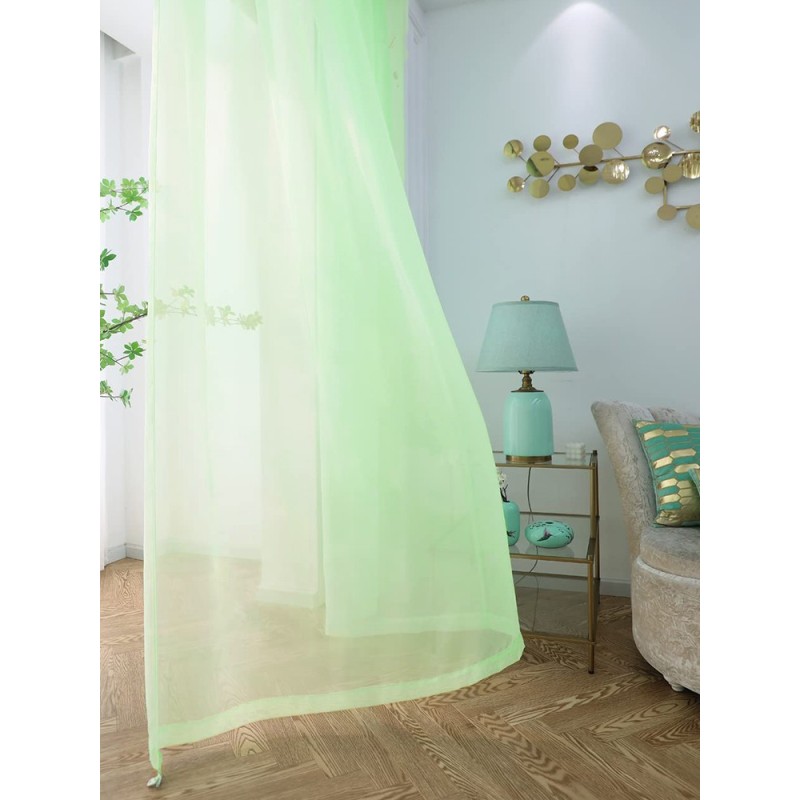 Изчистен воал в светло зелен цвят-2