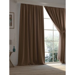 2бр. готови матови блекаут завеси в кафяв цвят 2.50x2.50м.-1