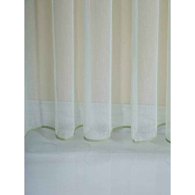 Изчистена материя за тънки пердета в бледо зелен цвят-2