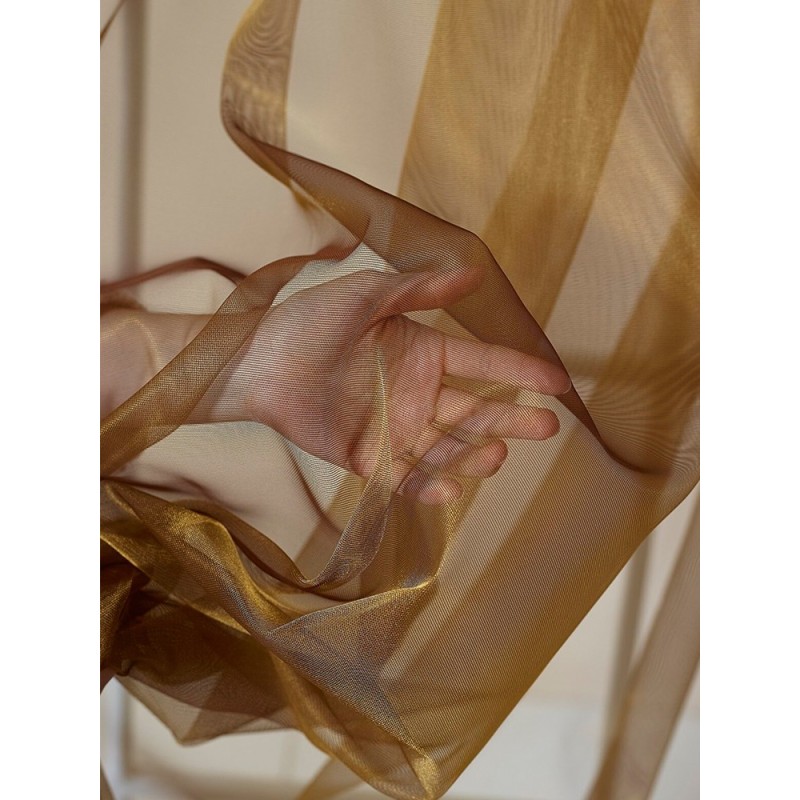 Изчистена органза в медно златист цвят-6