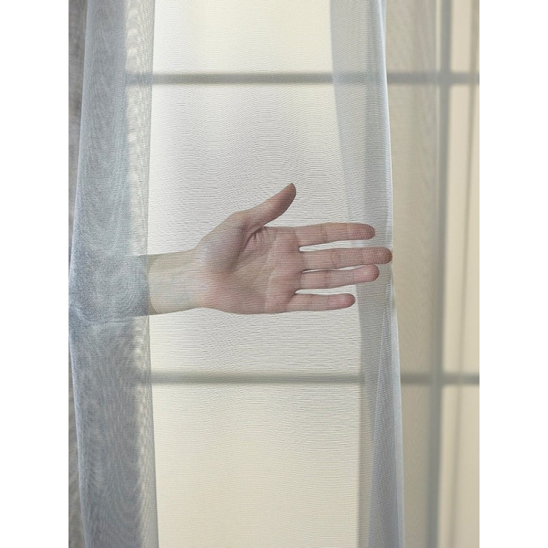 Фин плат с блясък от органза в сив цвят-5