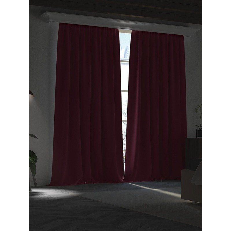 Плат за блекаут завеса в наситен светло лилав цвят-2