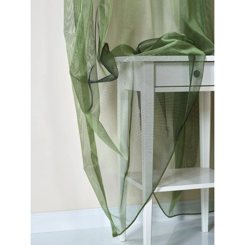 Прозрачна органза материя в тъмно зелен цвят-2