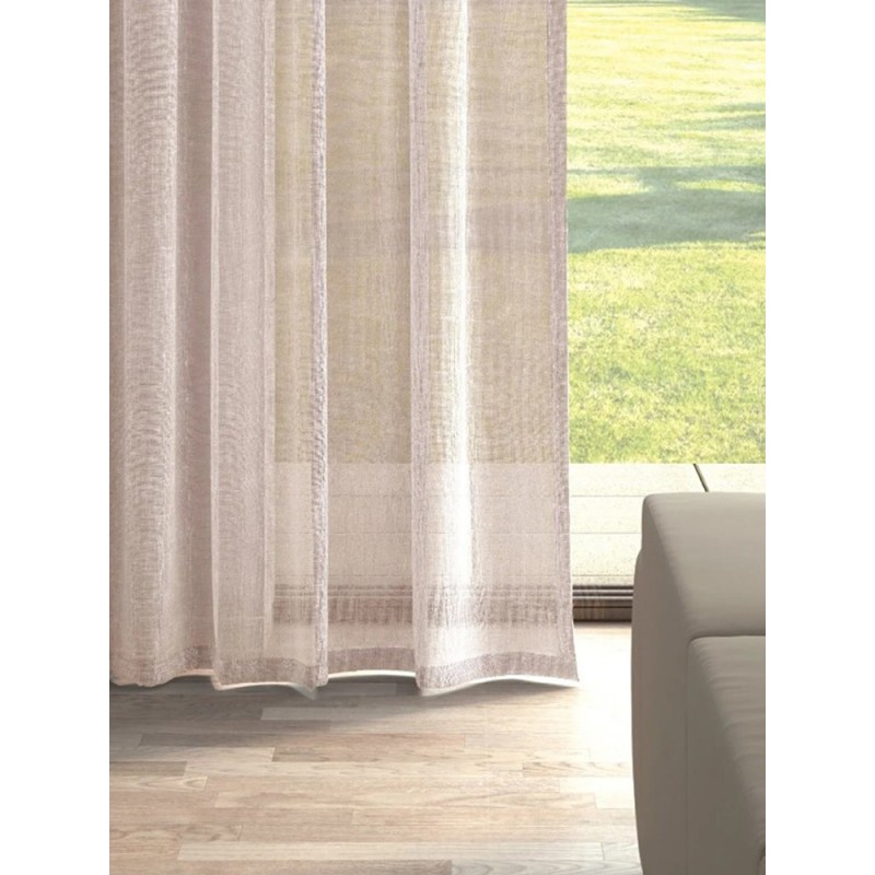 Ленено перде в бледо розов нюанс-2