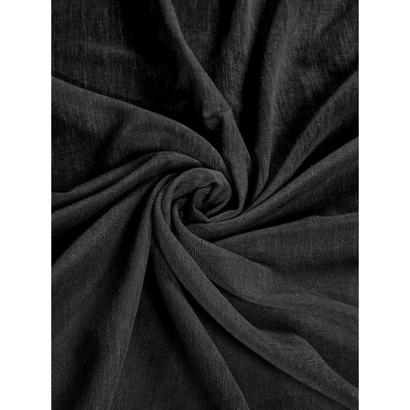 Материя наподобяваща ленена структура в черен цвят-2