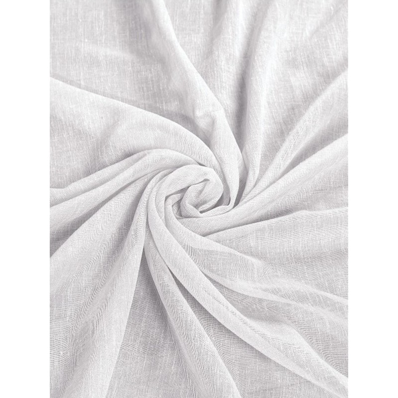 Снежно бяло изчистено ленено перде-2