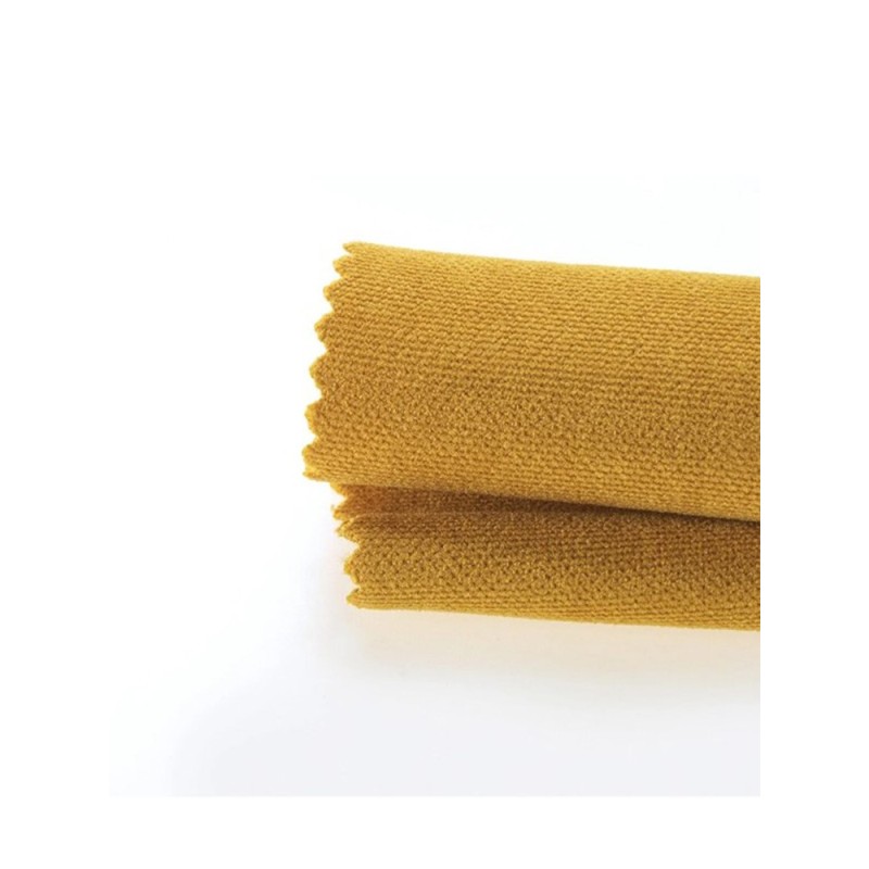 Плътна мека завеса в цвят горчица с ненатрапчива структура-2