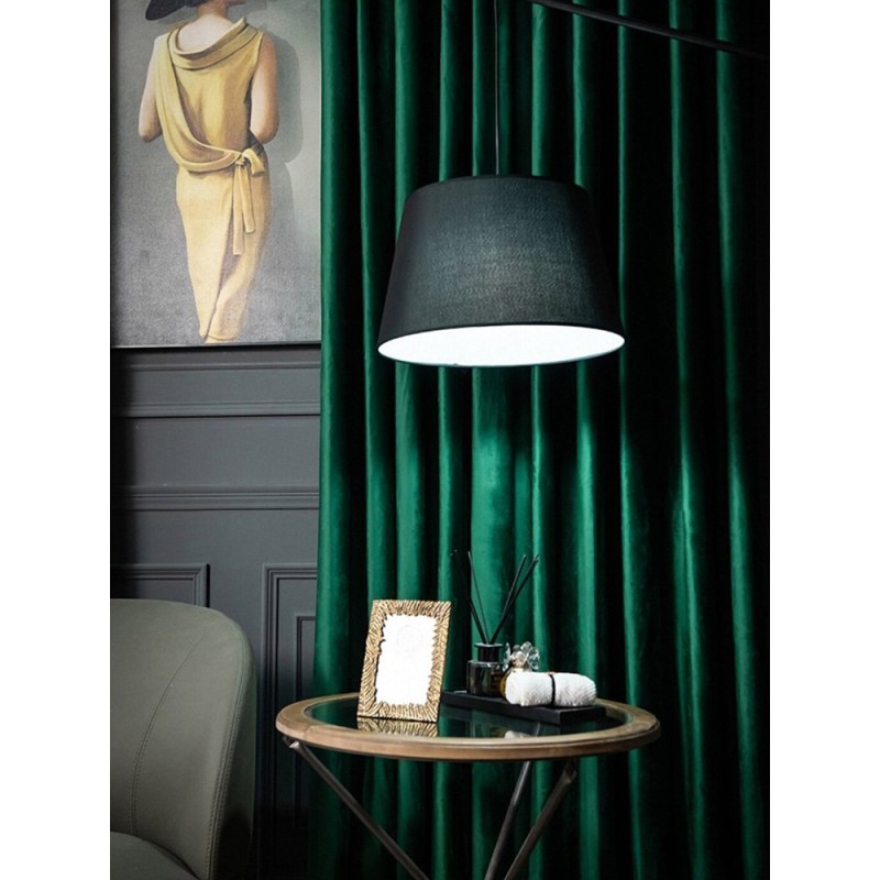 Завеса от плюш в тъмно зелен цвят-2