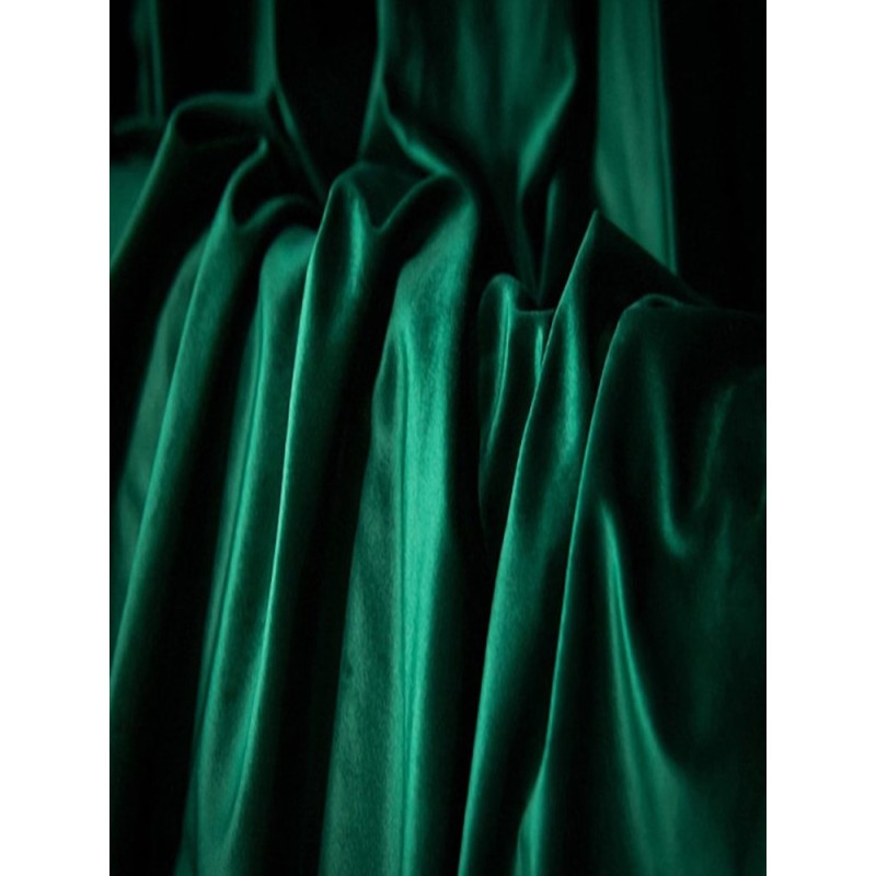 Завеса от плюш в тъмно зелен цвят-3
