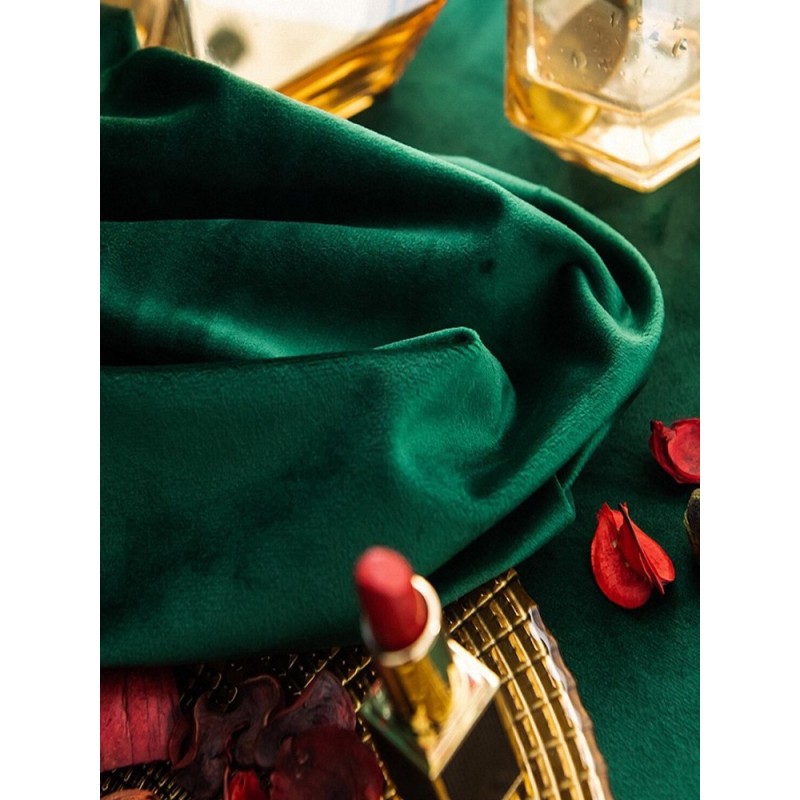 Завеса от плюш в тъмно зелен цвят-4