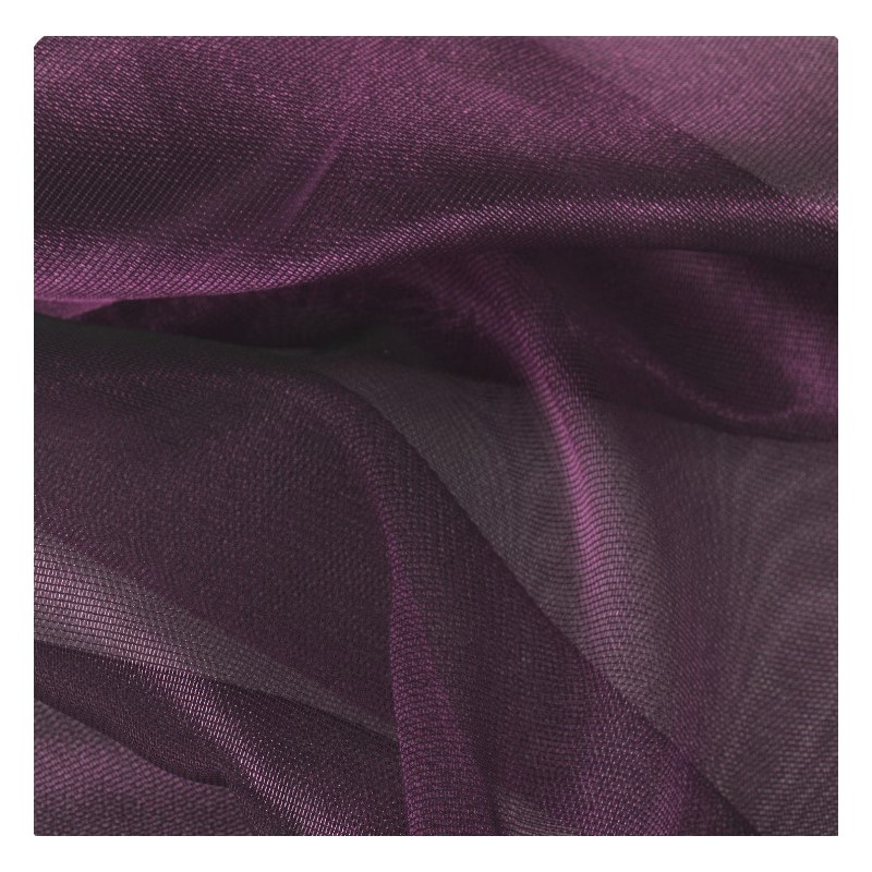 Прозрачна материя с блясък в наситен лилав цвят-2