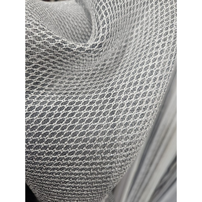 Полупрозрачна материя с лъскави частици в сив цвят-4