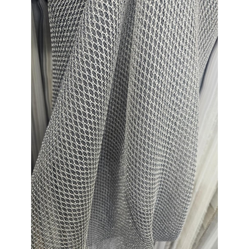 Полупрозрачна материя с лъскави частици в сив цвят-2