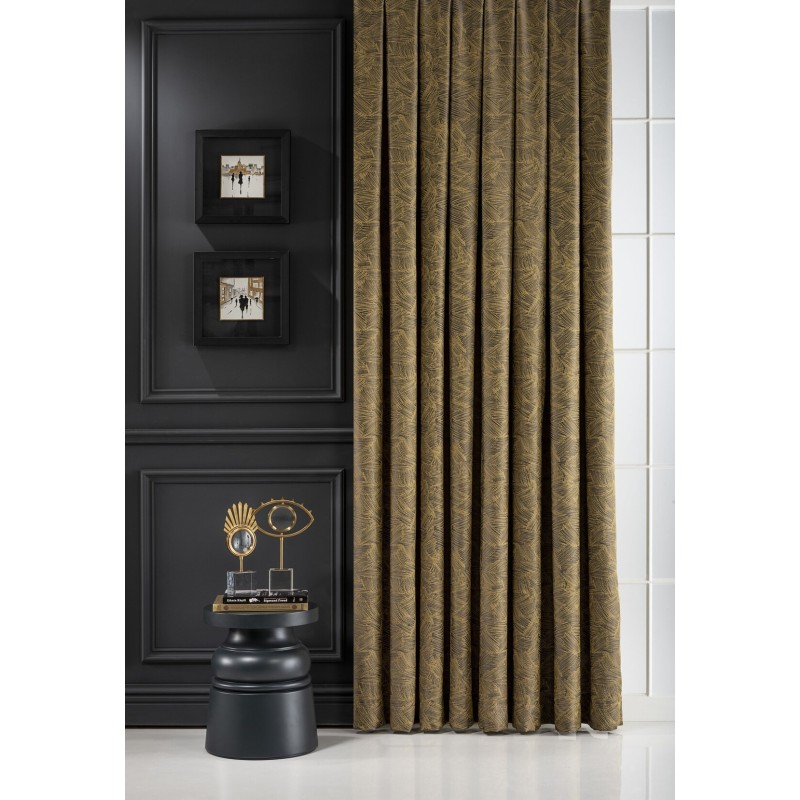 Гладка материя със златиста шарка-3