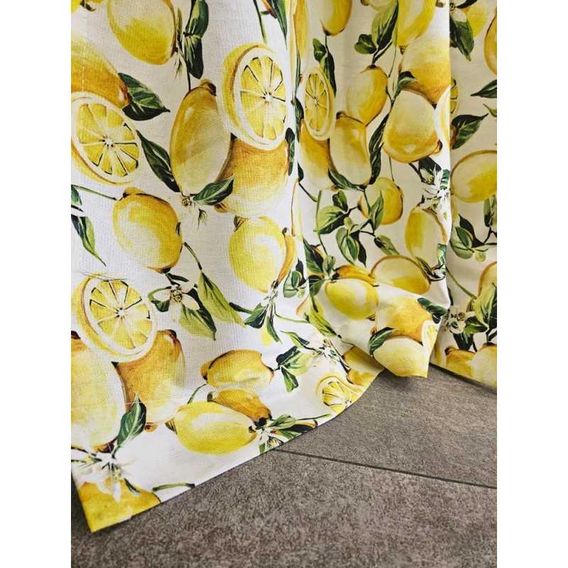 Плат за плътно перде с шарка от ярки лимони-3