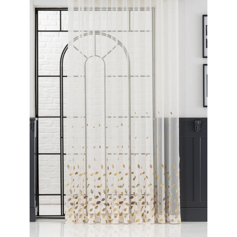 Десен с апликирани есенни листа-5