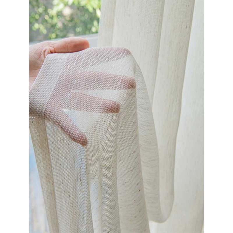 Плат с ленена текстура в кремав нюанс-3