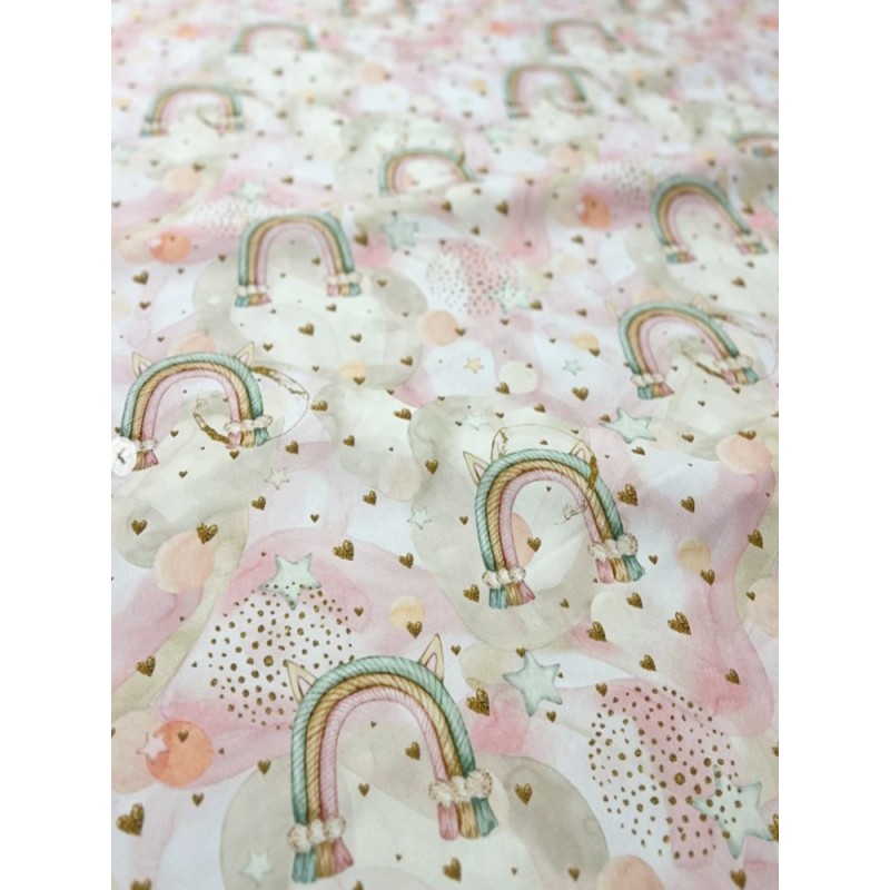 Детска завеса с дъги и сърца-2